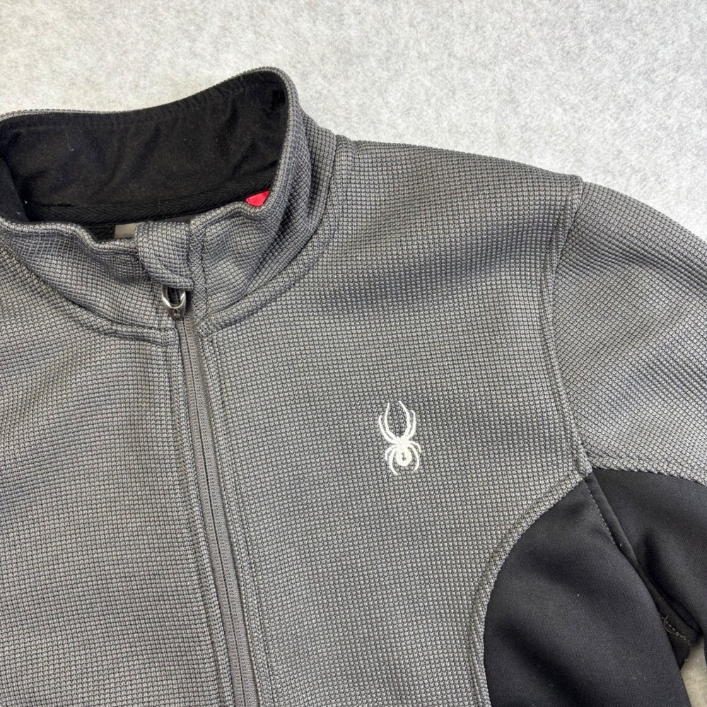 Spyder Womens Gray Black Full Zip Ski Snowboard Jacket Activewear Size L